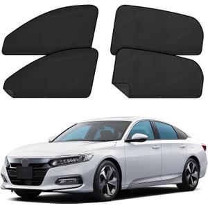 ZATOOTO Car Window Shades for Honda Accord 2018-2023, 4 Pcs Magnetic Car Window Covers - 100% Block Light Privacy Curtains, Side Window Sun Shade for Baby Breastfeeding, Sleeping, Camping