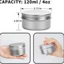 24 Pack 4 oz Aluminum Balm Tins For Pill Storage, Jar Containers with Screw Thread Lid for Lip Balm, Cosmetic, Salve, Aluminum Tin Cans Containers for Candle Making