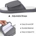 SHIBEVER Women's Slippers Fuzzy Open Toe Slip On Indoor House Shoes Comfy Bedroom Women Slippers (7.5-8, 71 Gray)