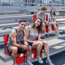 Stadium Seats for Bleachers with Back Support Bleacher Seat Soft Cushion Light Weight Includes Shoulder Strap & Cup Holder, Front & Back Zipper Pocket, Suitable for Sports Events,Red