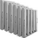 VBENLEM Pack of 6 Hood Filters 19.5W x 24.5H Inch, 430 Stainless Steel 4 Grooves Commercial Hood Filters, Range Hood Filter for Grease Rated Commercial Kitchen Exhaust Hoods