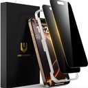 UNBREAKcable Privacy Screen Protector for iPhone 16 Pro, Anti-Spy Shatterproof Tempered Glass [True 28Anti Spy] [9H Hardness] [Easy Installation Frame] Black Protector for iPhone 6.3" - 2 Pack