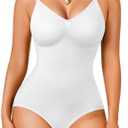Irisnaya Women Slimming Bodysuits Shapewear Tops Tummy Control Body Shaper Spaghetti Strap Camisole Leotards Bodycon Jumpsuit, Size M/L