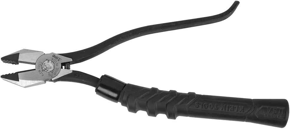 Klein Tools M2017CSTA Slim Head Ironworker Pliers, Made in USA, Milkers Cushion Grip, Side Cutters with Aggressive Knurl, 9-Inch