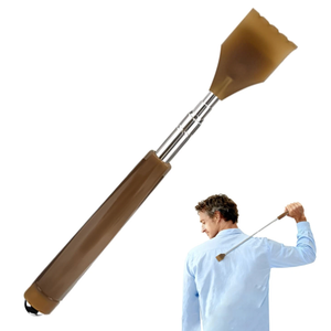 18.5 Inch Extendable Cow Horn Back Scratcher, Portable Natural Horn Telescopic Itch Relief Back Scratcher for Man,Woman and Adults, as a Gift for Parents, Friends and Loved Ones (G-Brown), 5 Pieces