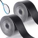 2 Pieces Black Racket Protection Tape Racquet Head Guard for Tennis Practice Racquetball, 16.4' Roll