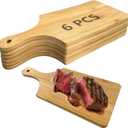 11x5 In Mini Charcuterie Boards,6 Pcs Small Wood Cutting Board Bulk Cutting Board for Crafts with Handle,Laser Engraving Cutting Boards Blank,Unfinished Wood Cutting Boards,Mini Cheese Board as Gift