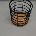 Large Gold Countertop Cooking Utensil Holder with Wooden Base - H6' x W5.2', Kitchen Decor, Organizer for Spatulas