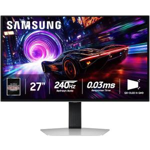 SAMSUNG 27-inch Odyssey QD-OLED G8 (G81SF), 4K, 240Hz, Gaming Monitor, 0.03ms Response Time, DisplayHDR True Black 400, AMD FreeSync Premium Pro, Ergonomic Stand, LS27FG810SNXZA, 2025