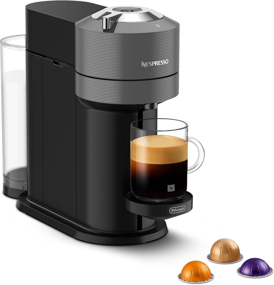 Nespresso De'Longhi Nespresso Vertuo Next ENV 120.GY Coffee Capsule Machine
Coffee Machine with 5 Cup Sizes, Barcode Detection, Simple One-Touch Operation, Centrifusion