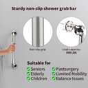 2 Pack 16 Inch Anti Slip Shower Grab Bar Handle, ZUEXT Chrome Stainless Steel Bathroom Grab Bar, Knurled Bathroom Balance Bar,Safety Hand Rail Support,Handicap Elderly Injury Senior Assist Bath Handle