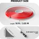 JSIWOTH 10Ft L-Shaped Bendable Silicone Quarter Round Trim Self-Adhesive Peel and Stick Molding for Floor Edge, Wall Corner, Stairs, Cabinet & Tub, White