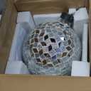 Sunnydaze 10-inch Gazing Ball for Garden - Crackled Glass Mosaic Gazing Globe for Outside - Mirrored Diamond Mosaic
