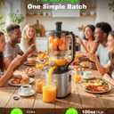 Cold Press Juicer 2026 Upgrade, 6.5" Wide Feed Chute Masticating Juicer, 2.95L Large Capacity Slow Juicer for Whole Fruits & Vegetables, High Juice Yield, Easy Clean, BPA Free for Family