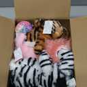 My OLi 7" Plush Toys Set Stuffed Animals Bundle of Forest Animal Toys Lion/Elephant/Zebra/Giraffe/Tiger/Leopard Stuffed Animals Pack of 6 for Babies Kids Girls Boys