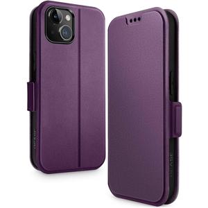 OCASE for iPhone 15 Wallet Case, Slim PU Leather Flip Folio, Card Slots, RFID Blocking, Kickstand, Shockproof Phone Cover 6.1 Inch 2023, Purple