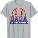 Dada of Rookie 1st Birthday Baseball Theme Matching Party T-Shirt XL