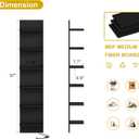 Qupui 6 Tier Wall Shelf Unit with LED Remote Control Light, 57 Inch Floating Storage Home Decor Organizer Shelving for Bedroom Living Room, Black, 57 x 11.81 x 7.87 inches