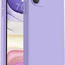 Vooii Compatible with iPhone 11 Case, Upgraded Liquid Silicone with [Flat Edges] [Camera Protection] [Soft Anti-Scratch Microfiber Lining] Phone Case for iPhone 11 6.1 inch - Light Purple
