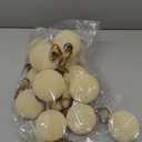 Brightown 15 Pcs Beige Velvet Christmas Balls, 3.15 Inch Velvet Ornaments for Christmas Tree, Christma Tree Flocked Ornaments Balls for Family Holiday Wedding Party Xmas Hanging Decoration