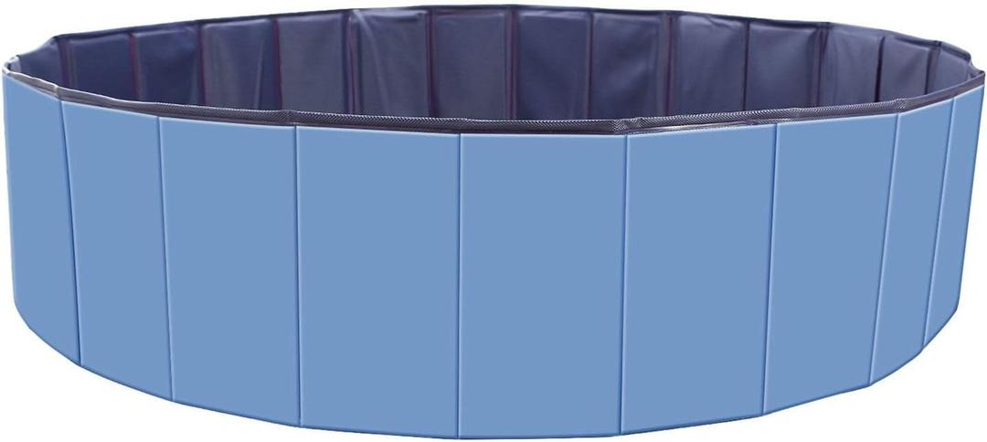 Foldable Pet Swimming Pool,for Pets and Dogs Outdoor Backyard(63.00"63.00"11.80"). (Blue)