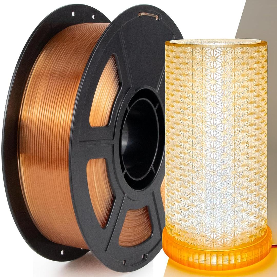 IEMAI Clear PETG Filament 1.75mm 1kg, Crystal Transparent Brown 3D Printer Filament Up to 600mm/s Printing, Tough & Durable for Christmas, Creative Projects & Home Decor