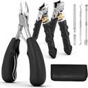 Senior-Specific Toe Clippers, Thick Toenails, Men's Large Toe Clippers, Wide-Opening Design, Sharp and Durable, Long-Handled Nail Clippers, 45 Beveled Ingrown Nail Clippers (Black)