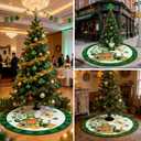 48 Inch St. Patrick's Day Tree Skirt Reversible Valentine's Day Decorations Double Sided Print Hearts Shamrock Mat for Home Holiday Party Decoration