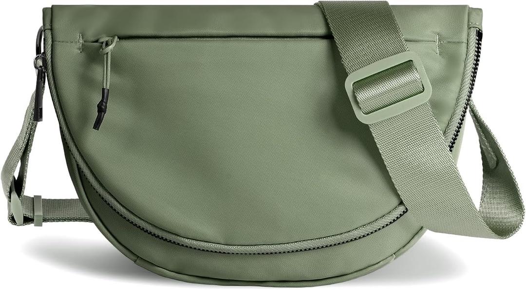 Crescent Bag for Women and Men, Fashion Medium Nylon Folding Crescent Moon Bag Single Shoulder Bag with Adjustable Strap