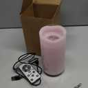 Valentines Day Decorations Flameless Candles with Romantic Pink Heart Projector Lights Battery Operated LED Candle with Remote and Timer (1-Pack)