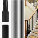 1/2 Inch x 44 Inch Wrought Iron Plain Balusters Hollow Iron Spindles Deck Balusters Stair Spindles Wrought Railing for Indoor Stairs, Black(15 Pcs)