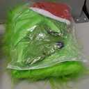 XZCYAMPF 6pcs Green Plush Christmas Monster Costume with Mask Adult Men's Cosplay for Holiday Outfit (Green, M)