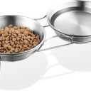 Elevated Cat Bowls, 5.9 Inch Wide Stainless Steel Cat Food Bowls with Metal Stand Whisker Stress-Free, Raised Food and Water Dish for Cats, Kitten