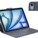 Case with Keyboard Compatible for iPad Air 11-inch/Air 5th 4th Generation: Wireless Magnetic Stand Rechargeable Keyboard with Pencil Holder for Air 11" M3/M2 (2025/2024), Air 5/Air 4 Grey