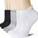 CS CELERSPORT 6 Pairs Ankle Athletic Running Socks Low Cut Sports Tab Socks for Men and Women (Small, White*2+grey*2+black*2 (6 Pairs))