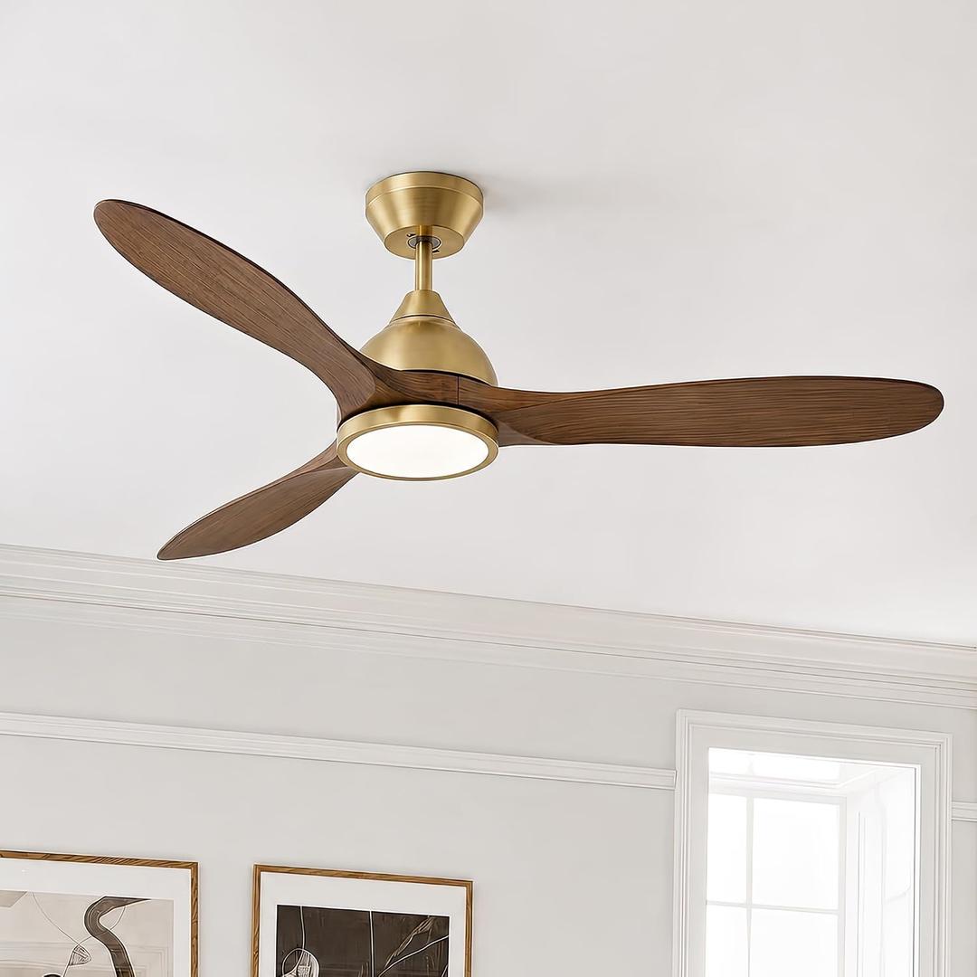 GREENEVER 52" Ceiling Fan with Light, Remote, Quiet DC & High CFM