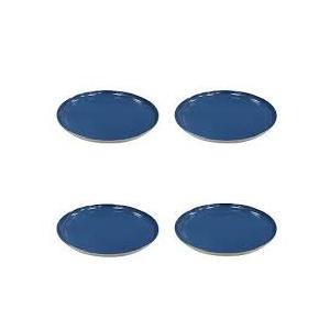 4 Pcs Tabletops Plastic Dinner Plate, 10.5" Blue Melamine