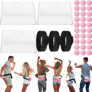 Vinsot 3 Sets Baby Shower Games Bridal Funniest Baby Shower Play, Interactive Shaking Balls for Boy or Girl, Table Tennis Twerk Game (Pink)