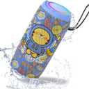 Portable Bluetooth Speaker with Lights, IPX5 Waterproof, Stereo Sound Loud, Small Wireless Speaker , TWS Pairing, BT5.320H Long Playtime, for Home/Party/Beach/ Outdoor, White Elephant Gifts (Blue)