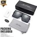 The Fresh Large Oversized Fashion Square Flat Top Sunglasses - Exquisite Packaging (Black)