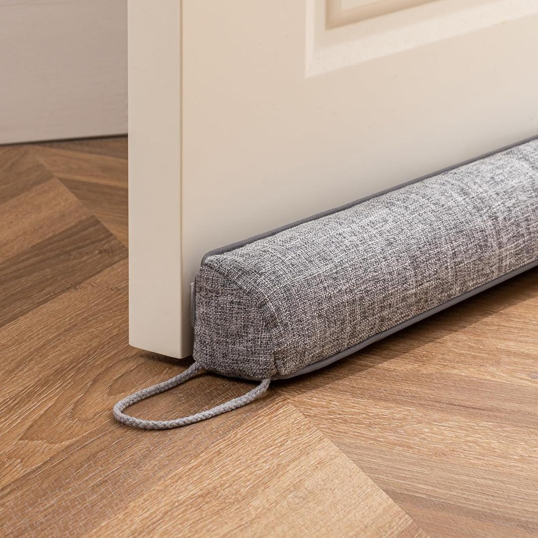 Sunolga 36" Linen Door Draft Stopper Blocks Hot and Cold Air with Removable Washable Cover for Bottom of Door, All-Season Seal for Noise, Wind, Door Sweep for Gaps Up to 3", Home Essentials, Gray