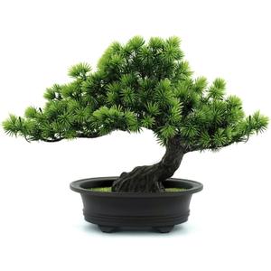 Artificial Plants Greenery Bonsai, Room Decor Fake Bonsai Tree for Home Decor Indoor Bookshelf Office Desk Bathroom Farmhouse Decor, Tall 9.5"