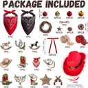 Western Christmas Tree Decorations Ornaments for Christmas Tree Cowboy Hat Xmas Ornament for Holiday Country Party Home Decor(Red)