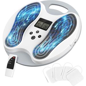 EMS Foot Massager for Neuropathy, NEMS Feet Massager for Pain Relief & Plantar Fasciitis and Improve Circulation, Electric Muscle Foot Stimulator for Neuropathy with 4 TENS Unit Muscle Stimulator Pads