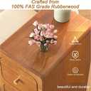 Narrow Nightstand with 3 Drawers, Solid Wood End Table Narrow Bedside Table, Mid Century Modern Nightstand, Slim Wooden End Tables for Bedroom, Walnut, 9.7*15*25.8 Inch