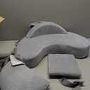 Momcozy Innovative Safety Fence Nursing Pillow - Firm & Springy Memory Foam - Stable, Ergonomic Support & Comfort - Wider Breastfeeding Cushion, Adjustable, Removable Cover, Baby Safety Certified (Grey)