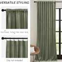 RYB HOME Sage Green Velvet Curtains 84 inches, Room Darkening Super Soft Velvet Drapes with Pleat Tape for Living Room, Thermal Insulated Window Treatment for Bedroom, W52 x L84 inch, 2 Panels