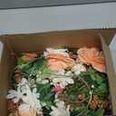 Lvydec 2 Pack Artificial Peony Flower Garland - 6ft Silk Peony Orange Flower Garland Arch Flower Vine for Wedding Party Table Decoration(Orange)