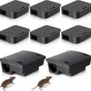 8 Pack Key Required Rat Station Box 2 Large & 6 Compact Outdoor Mouse Bait Stations Box Lockable Weather Resistant Bait Boxes for Indoor & Outdoor