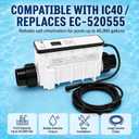 IC40 Replacement Salt Chlorine Cell for Pools, Compatible with Pentair IntelliChlor Systems, Replaces EC-520555/520555, Self-Cleaning, 2" Union, Up to 40,000 Gallon In-Ground Pools